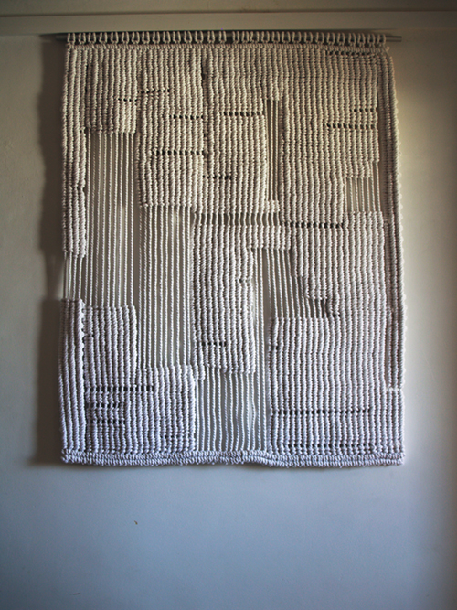 Tapiz Abstracción vista completa cuerdas blancas de algodón reciclado