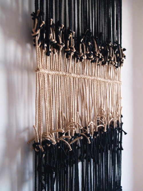 tapiz de pared reversible fotografía de la parte media nudos tejedor