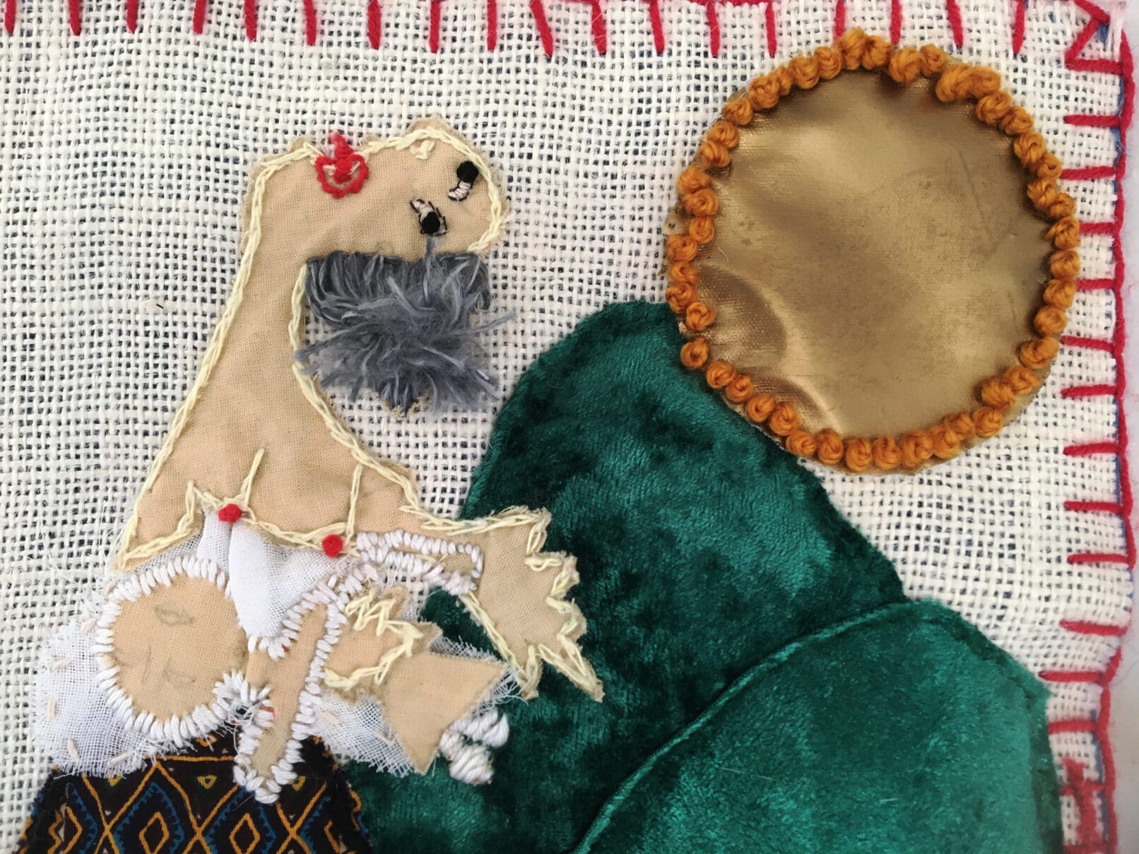 Picasso masterpiece Guernica. Arpillera EL Duelo is a textile art work of small format and great visual impact.