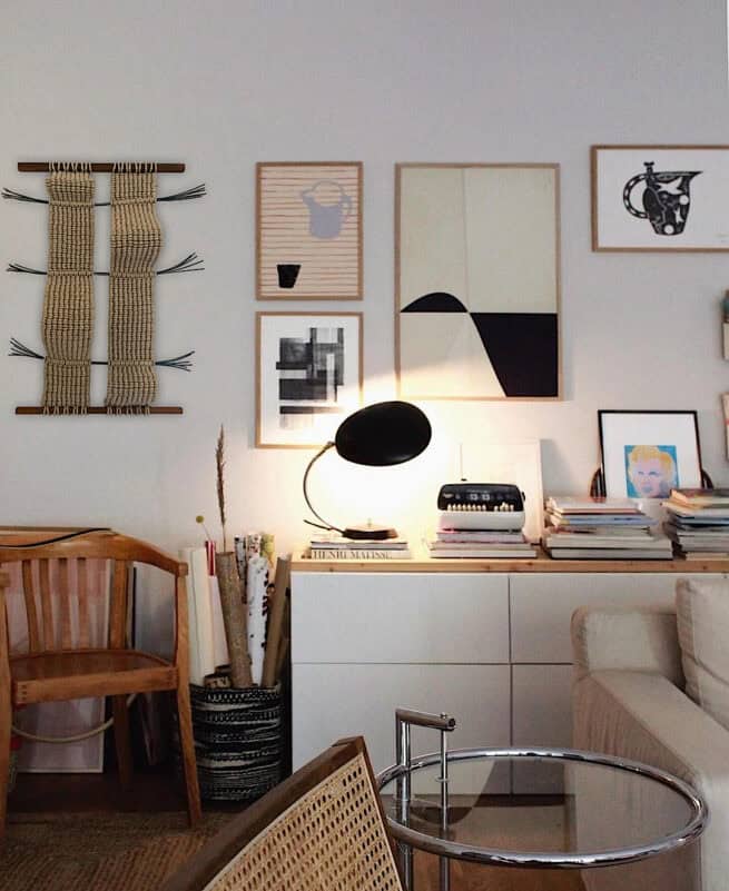 Handcrafted Linen and Rattan Tapestry