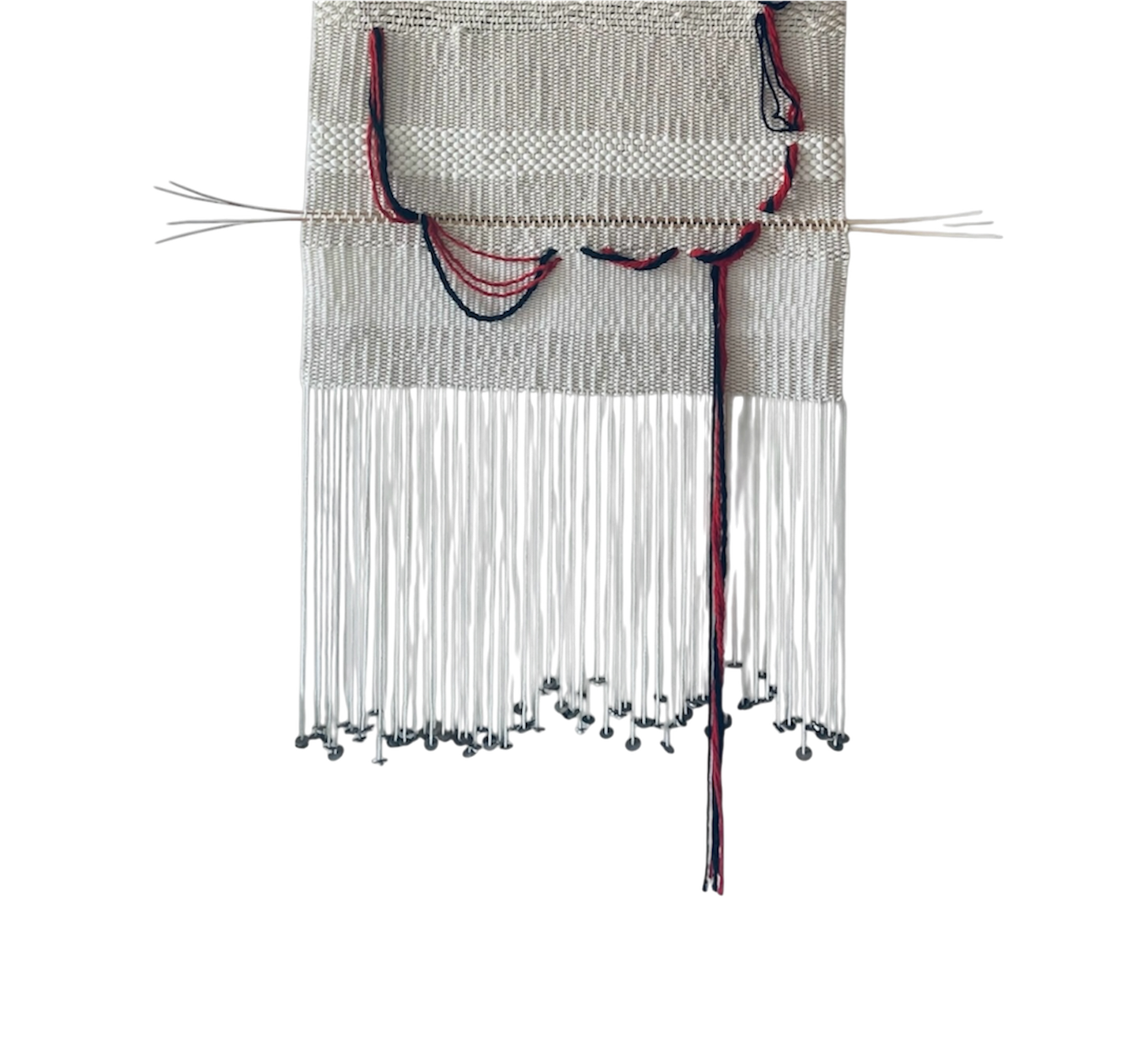 Large-scale fiber art wall sculpture with cotton rope, rattan and coins — Malimbus Studio